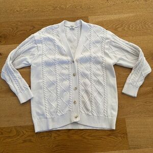Sunday Best cable Knit Cardigan in White